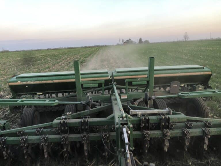 Planting cover crops to help with the sustainability of the farms future in Southeast Iowa.